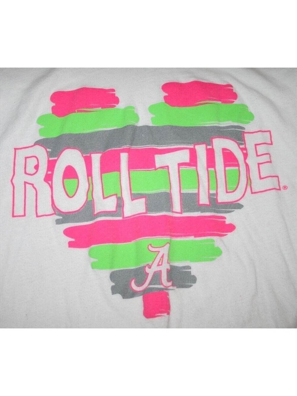 VINTAGE SOFFE Alabama Crimson Tide ROLL TIDE Heart V-NECK T Shirt Womens Small
